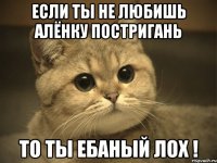 ЕСЛИ ТЫ НЕ ЛЮБИШЬ АЛЁНКУ ПОСТРИГАНЬ ТО ТЫ ЕБАНЫЙ ЛОХ !