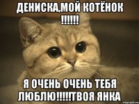 Дениска,мой КОТЁНОК !!!!!! Я ОЧЕНЬ ОЧЕНЬ ТЕБЯ ЛЮБЛЮ!!!!!Твоя ЯНКА