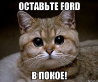 оставьте FORD в покое!