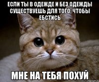 если ты в одежде и без одежды существуешь для того, чтобы ебстись мне на тебя похуй