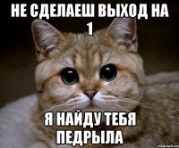 Не сделаеш выход на 1 Я найду тебя педрыла