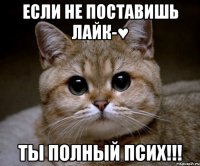 Если не поставишь ЛАЙК-♥ Ты полный ПСИХ!!!