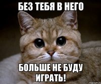 без тебя в него больше не буду играть!