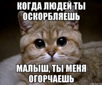 когда людей ты оскорбляешь малыш, ты меня огорчаешь