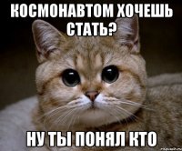 космонавтом хочешь стать? ну ты понял кто