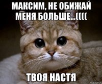 максим, не обижай меня больше...(((( твоя настя