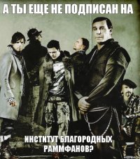 А ты еще не подписан на Институт Благородных Раммфанов?