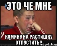 Это че мне Камину на растишку отпустить?