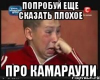 попробуй еще сказать плохое про камараули