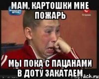 Мам, картошки мне пожарь мы пока с пацанами в доту закатаем