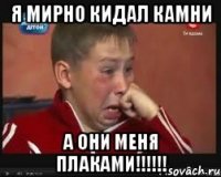 Я мирно кидал камни А они меня плаками!!!!!!