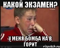 какой экзамен? у меня бомба на B горит