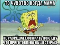 то чувство когда мама не разрешает сожрать всю еду что приготовлена на шестерых