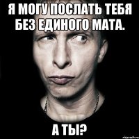 Я могу послать тебя без единого мата. А ТЫ?