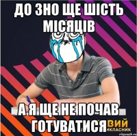 До ЗНО ще шість місяців а я ще не почав готуватися