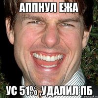 Аппнул ежа УС 51% ,удалил пб