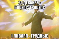 31 декабря - бицепс/трицепс 1 января - грудные