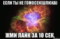 если ты не гомосек(шлюха) жми лайк за 10 сек.