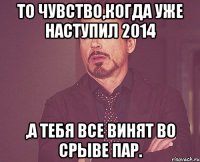 То чувство,когда уже наступил 2014 ,а тебя все винят во срыве пар.