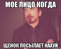 Мое лицо когда щенок посылает нахуй