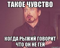 такое чувство когда рыжий говорит что он не гей