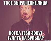Твое выражение лица Когда тебя зовут гулять на бульвар