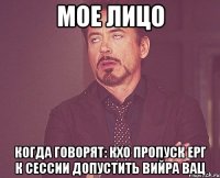 мое лицо когда говорят: кхо пропуск ерг к сессии допустить вийра вац