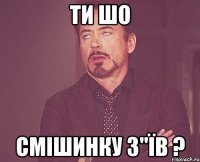 ТИ ШО СМІШИНКУ З"ЇВ ?