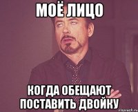 моё лицо когда обещают поставить двойку
