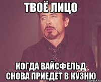 твоё лицо когда Вайсфельд снова приедет в Кузню