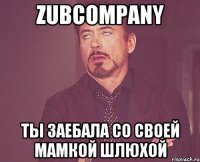 Zubcompany ты заебала со своей мамкой шлюхой