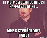 Не могу сегодня остаться на факультатив... Мне в СтройГигант надо!