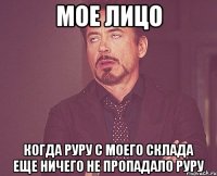 МОЕ ЛИЦО КОГДА РУРУ С МОЕГО СКЛАДА ЕЩЕ НИЧЕГО НЕ ПРОПАДАЛО РУРУ