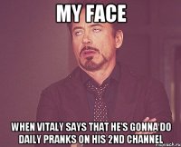 my face when vitaly says that he's gonna do daily pranks on his 2nd channel