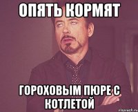 опять кормят гороховым пюре с котлетой