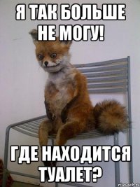 я так больше не могу! Где находится туалет?