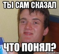 Ты сам сказал Что понял?