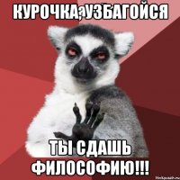 Курочка, узбагойся ты сдашь философию!!!