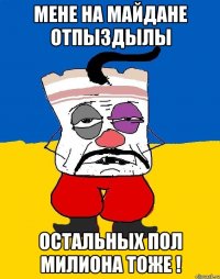 мене на майдане отпыздылы остальных пол милиона тоже !