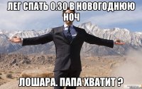 Лег спать 0.30 в новогоднюю ноч Лошара. Папа хватит ?