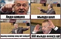 Анда шишка мында шал мынау кемпир анау көт кайда!? ААА мында екенго көт