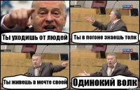 Ты уходишь от людей Ты в погоне знаешь толк Ты живешь в мечте своей Одинокий волк