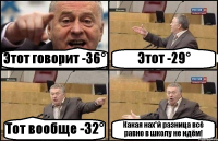 Этот говорит -36° Этот -29° Тот вообще -32° Какая нах*й разница всё равно в школу не идём!