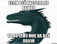 Если всё настолько важно то почему мне на всё похуй