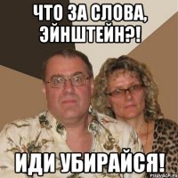ЧТО ЗА СЛОВА, Эйнштейн?! ИДИ убирайся!