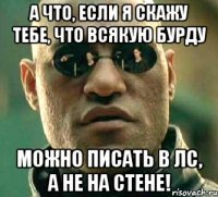 А что, если я скажу тебе, что всякую бурду можно писать в Лс, а не на стене!