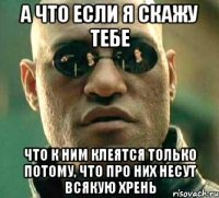 А что если я скажу тебе что к ним клеятся только потому, что про них несут всякую хрень