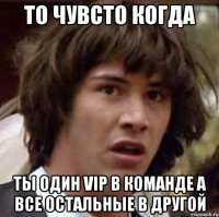 То чувсто когда ты один vip в команде а все остальные в другой