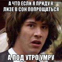 а что если я приду к лизе в сон попрощаться а под утро умру