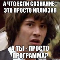 А ЧТО ЕСЛИ СОЗНАНИЕ - ЭТО ПРОСТО ИЛЛЮЗИЯ А ТЫ - ПРОСТО ПРОГРАММА?